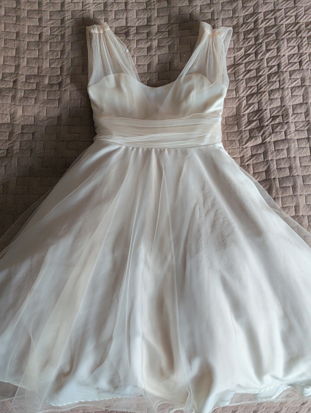 Collectif Ivory Sheer-Strap A-Line Dress